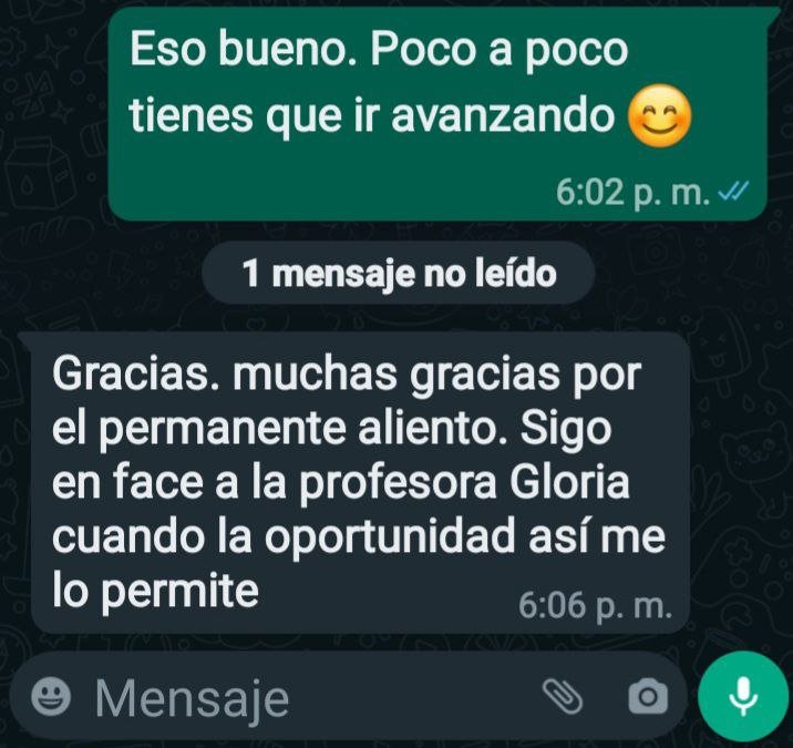 Testimonio compartido por una alumna